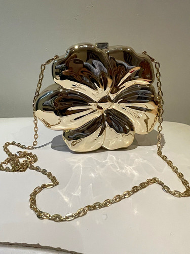 Gold metallic flower - flower, hard